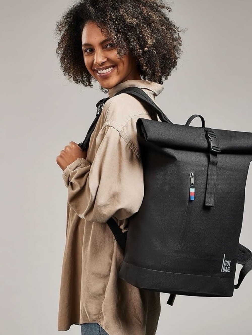Got Bag-Roll-Top Backpack - Black